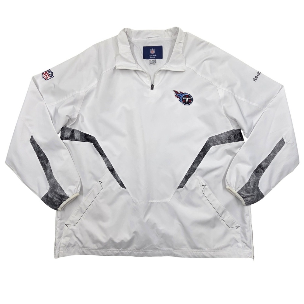 Reebok NFL Onfield Tennessee Titans White 1/4 Zip Pullover Windbreaker Mens 2XL